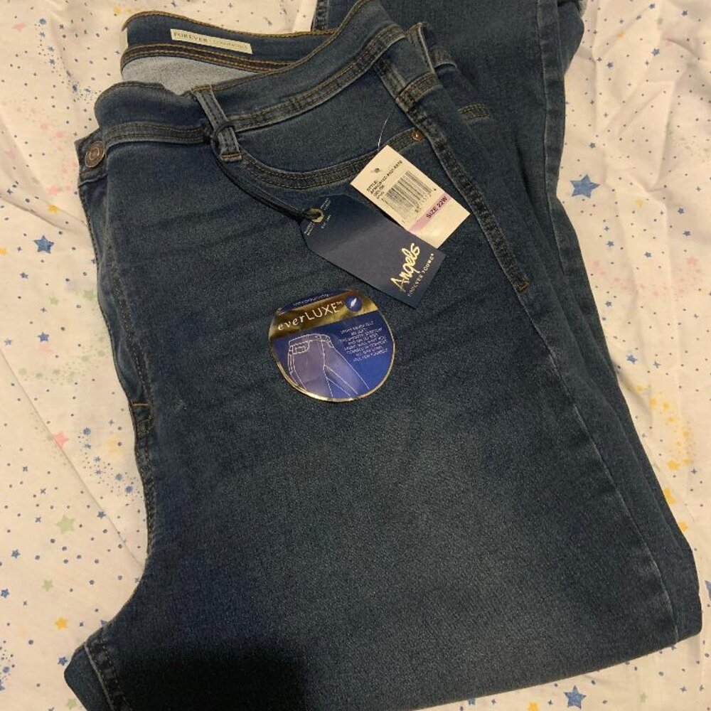Angels Forever Young Convertible Ever Luxe Flex Jeans NWT 22W~NO FRONT POCKETS